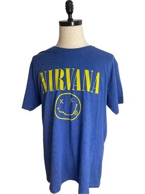 Nirvana Official Graphic Band T-Shirt Blue